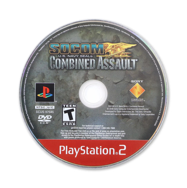 SOCOM US Navy Seals Combined Assault [Greatest Hits] for Sony PlayStation 2 - Disc front with label - Game only.