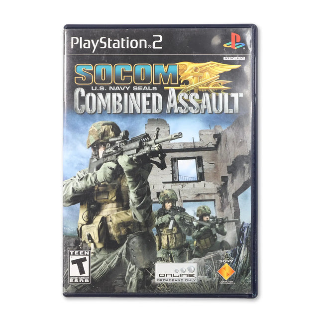SOCOM US Navy Seals Combined Assault for Sony PlayStation 2 - Case front cover - Complete in box or case and game.