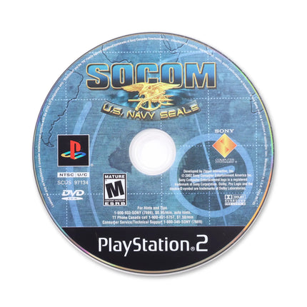 SOCOM US Navy Seals for Sony PlayStation 2 - Disc front with label - Game only.