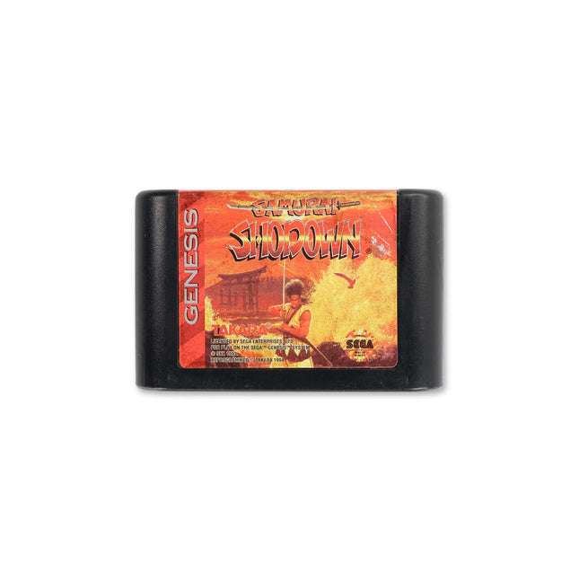 Samurai Shodown for Sega Genesis - Cartridge front with label - Game only.