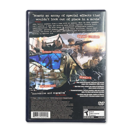 Second Sight for Sony PlayStation 2 - Case back cover - Product gallery.