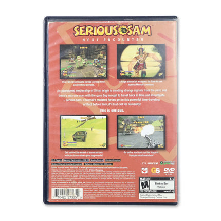Serious Sam Next Encounter for Sony PlayStation 2 - Case back cover - Product gallery.