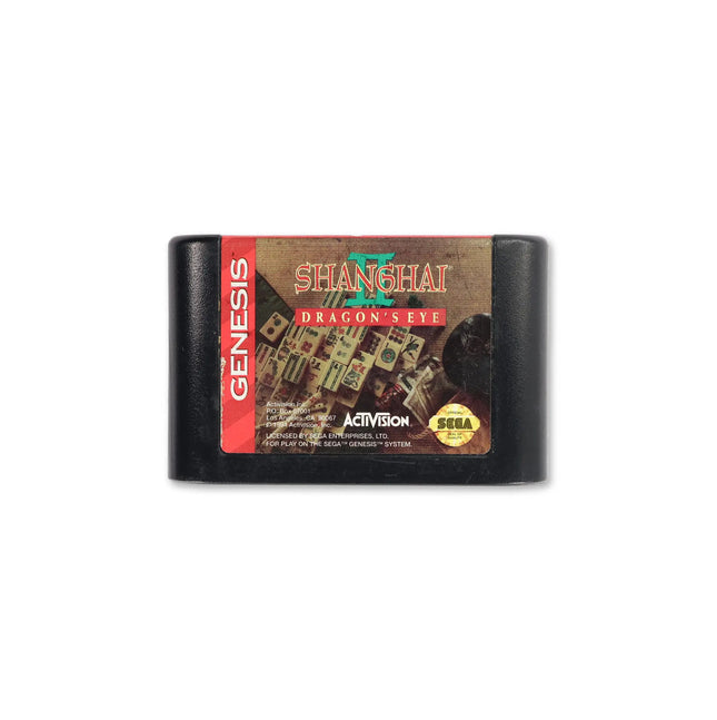 Shanghai II Dragon's Eye for Sega Genesis - Cartridge front with label - Game only.