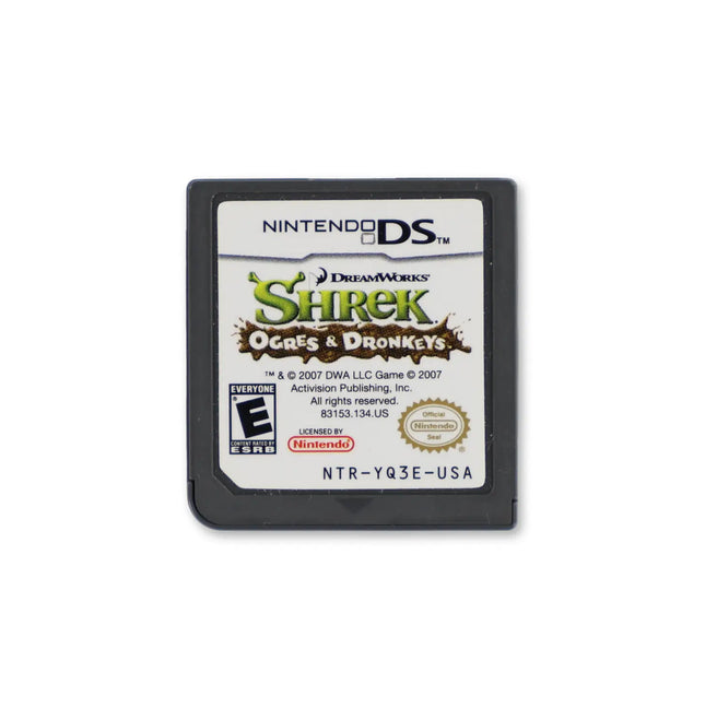 Shrek Ogres and Dronkeys for Nintendo DS - Cartridge front with label - Game only.
