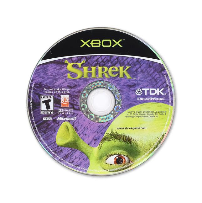 Shrek for Microsoft Xbox - Disc front with label - Game only.