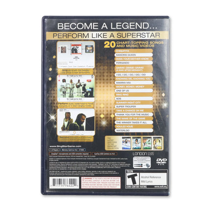 SingStar ABBA for Sony PlayStation 2 - Case back cover - Product gallery.
