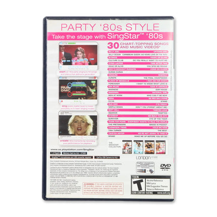 Singstar 80s for Sony PlayStation 2 - Case back cover - Product gallery.
