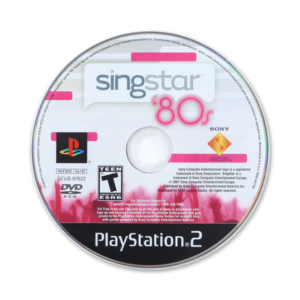 Singstar 80s for Sony PlayStation 2 - Disc front with label - Game only.