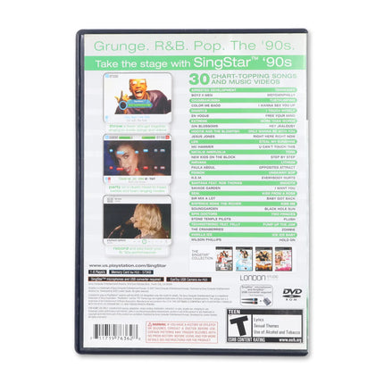Singstar 90's for Sony PlayStation 2 - Case back cover - Product gallery.
