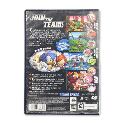 Sonic Heroes for Sony PlayStation 2 - Case back cover - Product gallery.