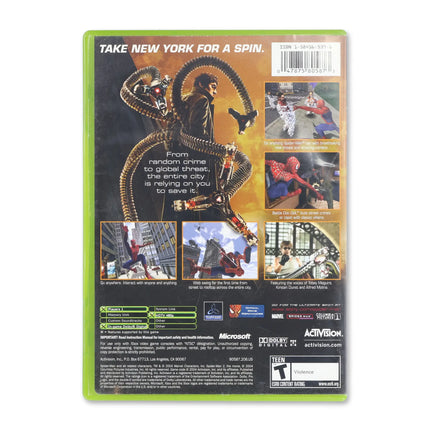 Spiderman 2 for Microsoft Xbox - Case back cover - Product gallery.