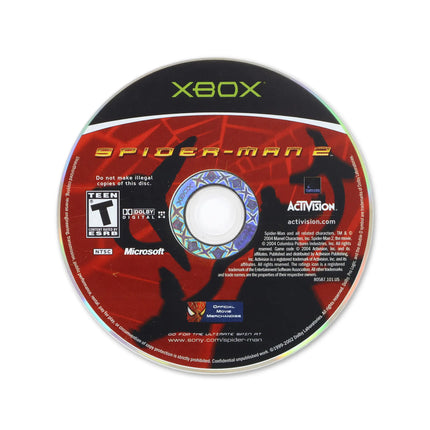 Spiderman 2 for Microsoft Xbox - Disc front with label - Game only.