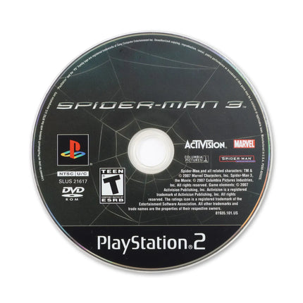 Spiderman 3 for Sony PlayStation 2 - Disc front with label - Game only.