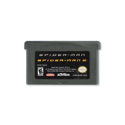 Spiderman Double Pack for Nintendo Game Boy Advance - Cartridge front with label - Game only.
