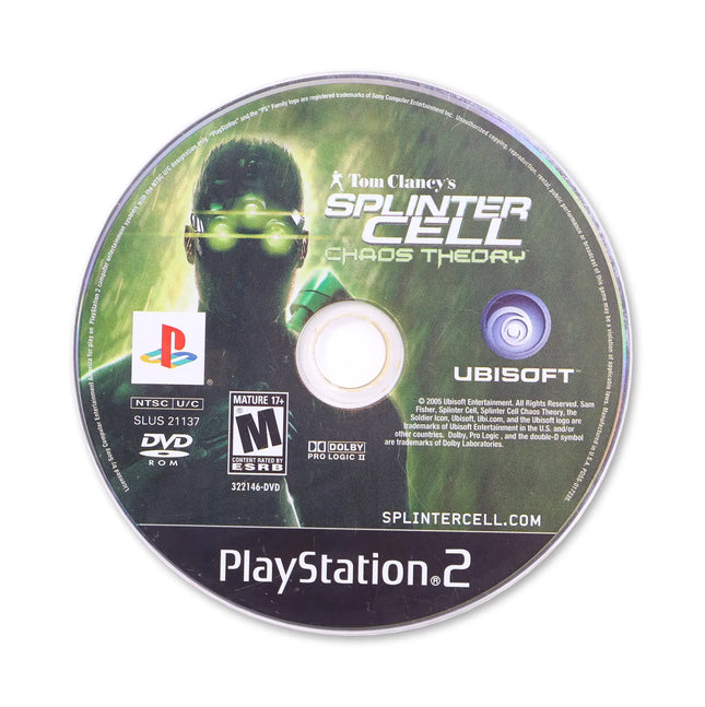 Splinter Cell Chaos Theory for Sony PlayStation 2 - Disc front with label - Game only.