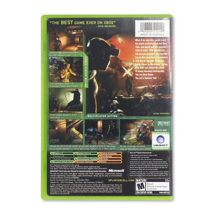 Splinter Cell Chaos Theory for Microsoft Xbox - Case back cover - Product gallery.