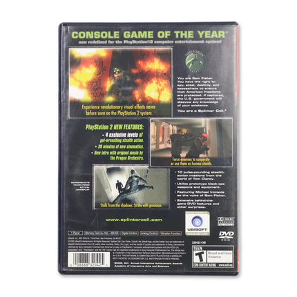 Splinter Cell [Greatest Hits] for Sony PlayStation 2 - Case back cover - Product gallery.