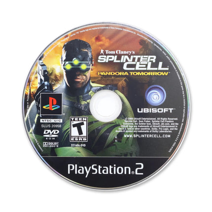 Splinter Cell Pandora Tomorrow for Sony PlayStation 2 - Disc front with label - Game only.