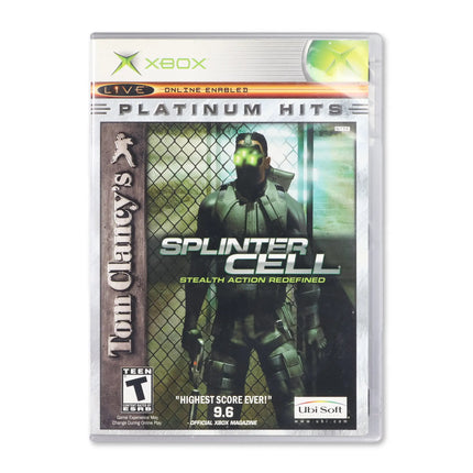 Splinter Cell [Platinum Hits] for Microsoft Xbox - Case front cover - Complete in box or case and game.