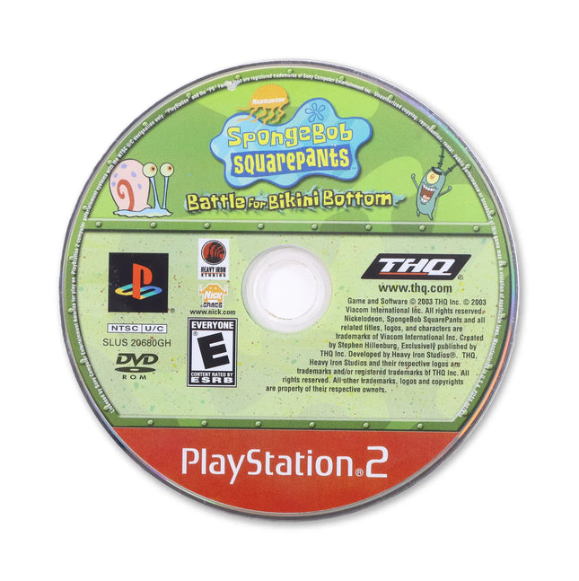 SpongeBob SquarePants Battle for Bikini Bottom [Greatest Hits] for Sony PlayStation 2 - Disc front with label - Game only.