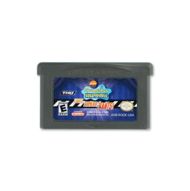 SpongeBob SquarePants Lights Camera Pants for Nintendo Game Boy Advance - Cartridge front with label - Game only.