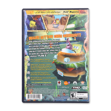 SpongeBob SquarePants The Movie for Sony PlayStation 2 - Case back cover - Product gallery.