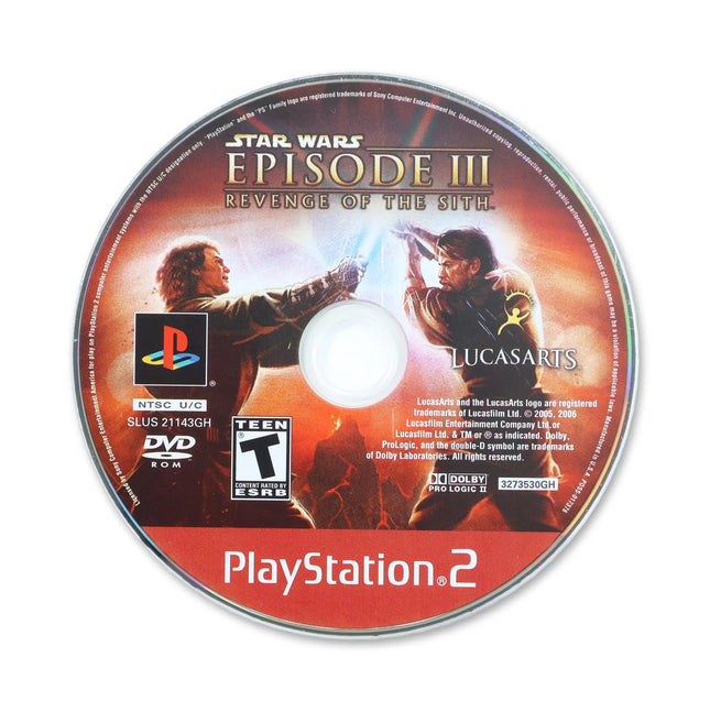 Star Wars Episode III Revenge of the Sith [Greatest Hits] for Sony PlayStation 2 - Disc front with label - Game only.