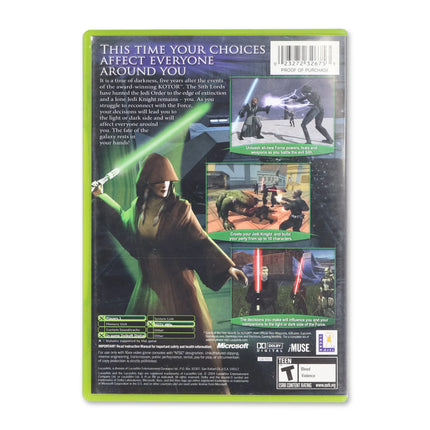 Star Wars Knights of the Old Republic II for Microsoft Xbox - Case back cover - Product gallery.