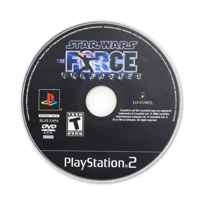 Star Wars The Force Unleashed for Sony PlayStation 2 - Disc front with label - Game only.