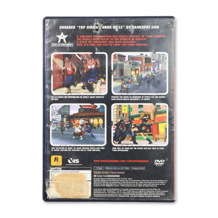 State of Emergency for Sony PlayStation 2 - Case back cover - Product gallery.