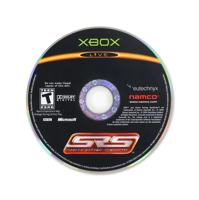 Street Racing Syndicate for Microsoft Xbox - Disc front with label - Game only.