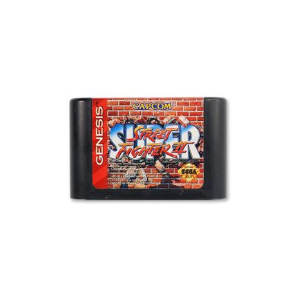 Super Street Fighter II for Sega Genesis - Cartridge front with label - Game only.