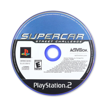 Supercar Street Challenge for Sony PlayStation 2 - Disc front with label - Game only.