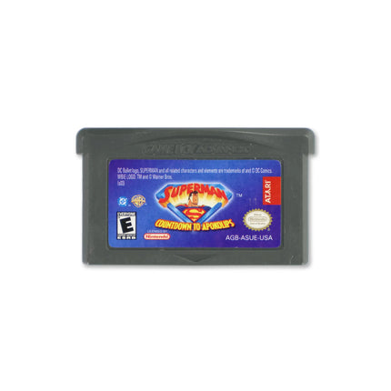 Superman Countdown to Apokolips for Nintendo Game Boy Advance - Cartridge front with label - Game only.