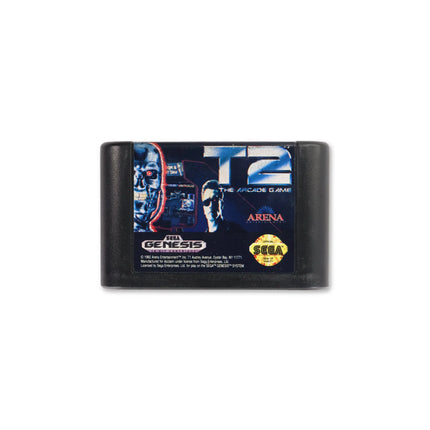 T2 The Arcade Game for Sega Genesis - Cartridge front with label - Game only.