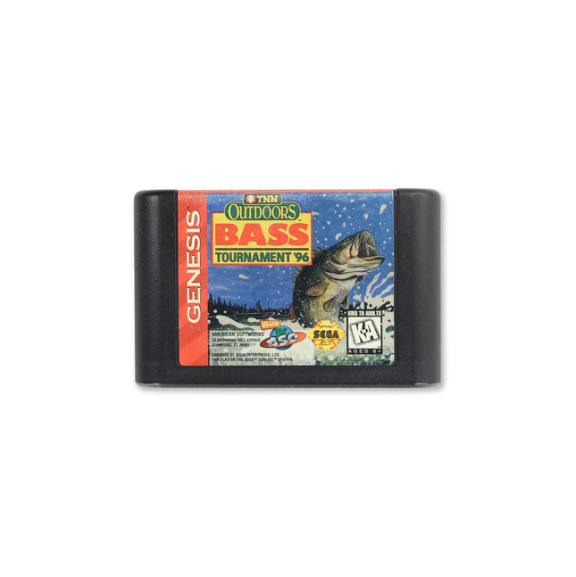 TNN Outdoors Bass Tournament '96 for Sega Genesis - Cartridge front with label - Game only.