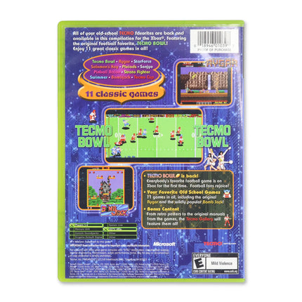 Tecmo Classic Arcade for Microsoft Xbox - Case back cover - Product gallery.