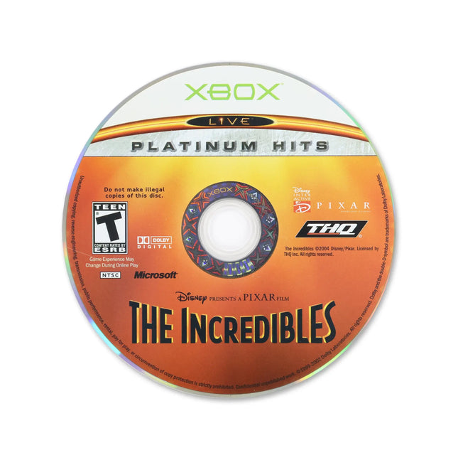 The Incredibles [Platinum Hits] for Microsoft Xbox - Disc front with label - Game only.