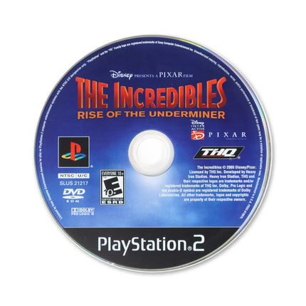 The Incredibles Rise of the Underminer for Sony PlayStation 2 - Disc front with label - Game only.
