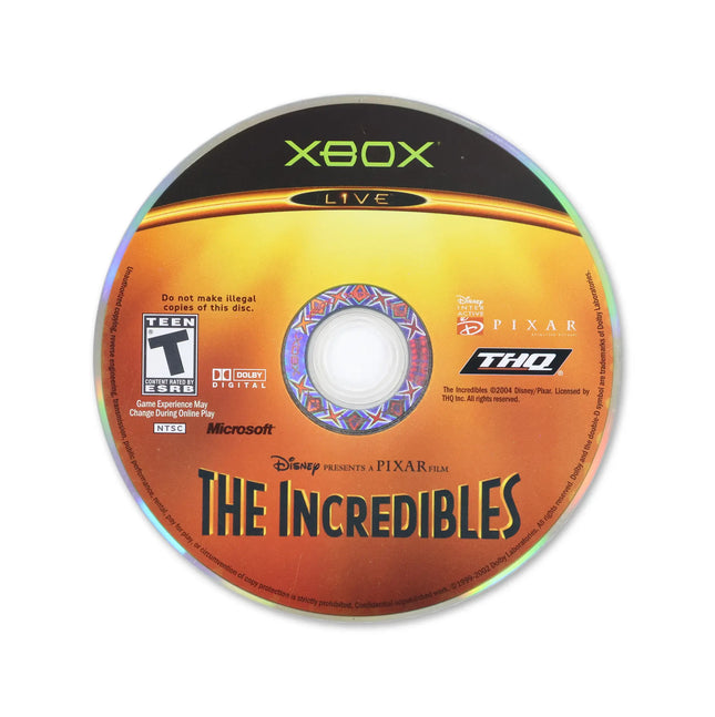 The Incredibles for Microsoft Xbox - Disc front with label - Game only.
