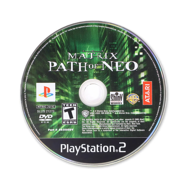 The Matrix Path of Neo for Sony PlayStation 2 - Disc front with label - Game only.