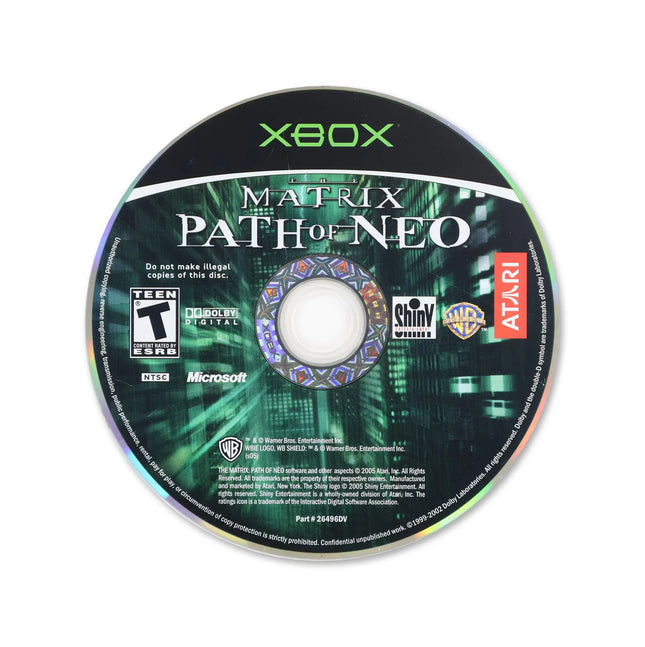 The Matrix Path of Neo for Microsoft Xbox - Disc front with label - Game only.