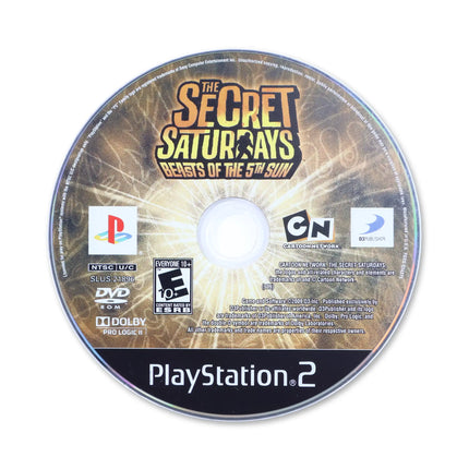 The Secret Saturdays: Beasts of The 5th Sun for Sony PlayStation 2 - Disc front with label - Game only.