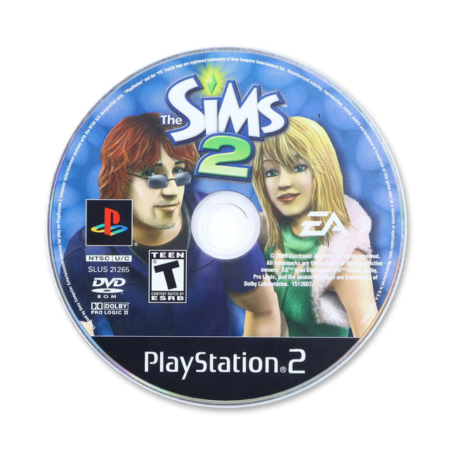 The Sims 2 for Sony PlayStation 2 - Disc front with label - Game only.
