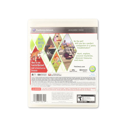 The Sims 3: Pets [Limited Edition] for PlayStation 3 - Box back - Product gallery.