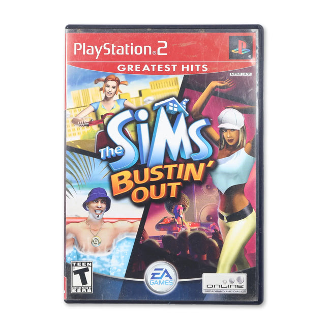 The Sims Bustin Out [Greatest Hits] for Sony PlayStation 2 - Case front cover - Complete in box or case and game.