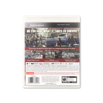 The Walking Dead: Survival Instinct for PlayStation 3 - Box back - Product gallery.