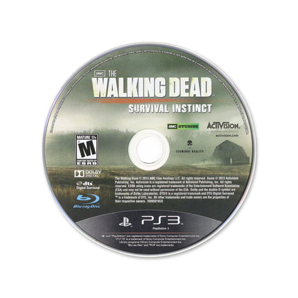 The Walking Dead: Survival Instinct for PlayStation 3 - Cartridge front with label - Game only.