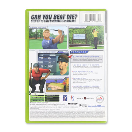 Tiger Woods 2004 for Microsoft Xbox - Case back cover - Product gallery.