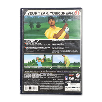 Tiger Woods 2007 for Sony PlayStation 2 - Case back cover - Product gallery.